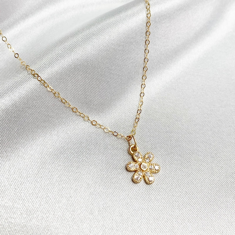 TL JTBC Pave Daisy Necklace